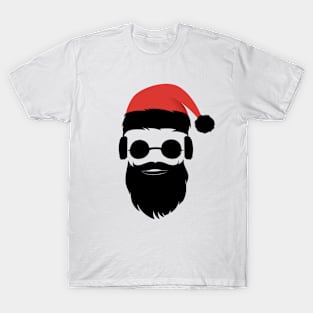 Cool Hipster Santa Claus Beard Sunglasses Headphones Present T-Shirt